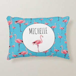Tropischer Sommer Pink Flamingo Muster Dekokissen