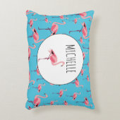 Tropischer Sommer Pink Flamingo Muster Dekokissen (Vorderseite(Vertikal))