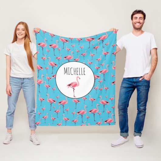Tropischer Sommer Pink Flamingo Muster Fleecedecke (Beispiel)