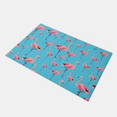 Tropischer Sommer Pink Flamingo Muster Fußmatte (Schrägansicht)