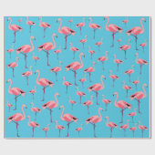 Tropischer Sommer Pink Flamingo Muster Geschenkpapier (Flach)