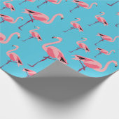 Tropischer Sommer Pink Flamingo Muster Geschenkpapier (Ecke)