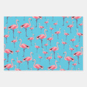 Tropischer Sommer Pink Flamingo Muster Geschenkpapier Set (Vorderseite 2)