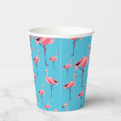 Tropischer Sommer Pink Flamingo Muster Pappbecher (Rechts)