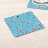 Tropischer Sommer Pink Flamingo Muster Rechteckiger Pappuntersetzer (angewinkelt)