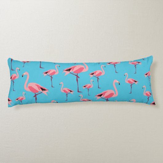 Tropischer Sommer Pink Flamingo Muster Seitenschläferkissen (Rückseite)