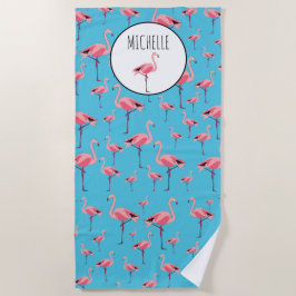 Tropischer Sommer Pink Flamingo Muster Strandtuch