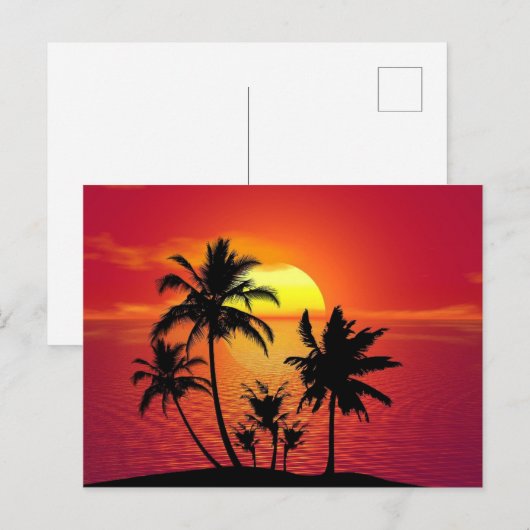 Tropischer Sommer Postkarte (Vorne/Hinten)