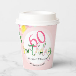 Tropischer Sommer Rosa Flora Wasserfarbe Pappbecher