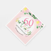 Tropischer Sommer Rosa Flora Wasserfarbe Serviette (Ecke)