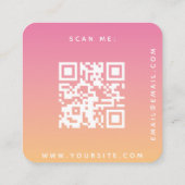 Tropischer Sommer Rosa Orange Wedding RSVP QR Code Begleitkarte (Rückseite)