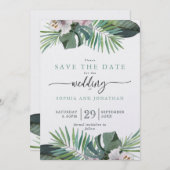 Tropischer Sommer Save the Date Feiertagskarte (Vorne/Hinten)