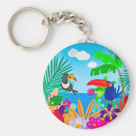 Tropischer Sommer Schlüsselanhänger