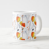 Tropischer Sommer | Schöne gelbe Blumen Design Jumbo-Tasse (Vorderseite Rechts)