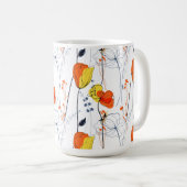 Tropischer Sommer | Schöne gelbe Blumen Design Kaffeetasse (VorderseiteRechts)
