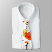 Tropischer Sommer | Schöne gelbe Blumen Design Krawatte (Gebunden)