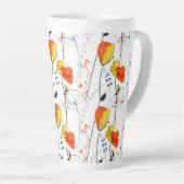 Tropischer Sommer | Schöne gelbe Blumen Design Milchtasse (Rechte Ecke)