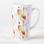 Tropischer Sommer | Schöne gelbe Blumen Design Milchtasse (Rechts)