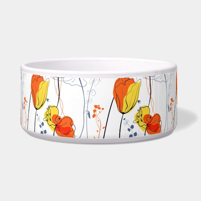 Tropischer Sommer | Schöne gelbe Blumen Design Napf (Vorderseite)