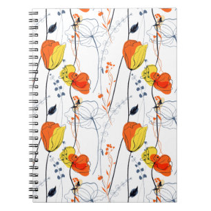 Tropischer Sommer   Schöne gelbe Blumen Design Notizblock