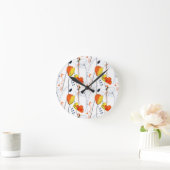 Tropischer Sommer | Schöne gelbe Blumen Design Runde Wanduhr (Zuhause)