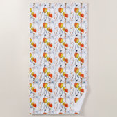 Tropischer Sommer | Schöne gelbe Blumen Design Strandtuch (Vorderseite)