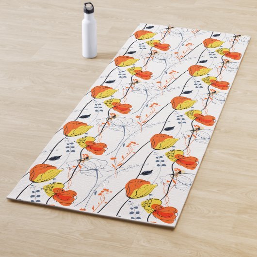 Tropischer Sommer | Schöne gelbe Blumen Design Yogamatte (Beispiel)