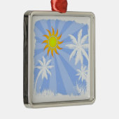 Tropischer Sommer Silbernes Ornament (Rechts)