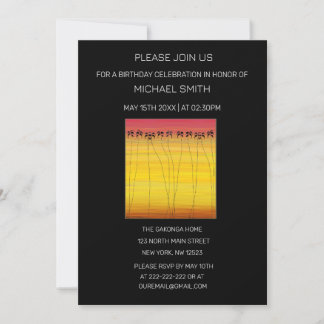 Tropischer Sommer Sonnenuntergang Geburtstag Einladung