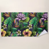 Tropischer Sommer-Spaß Strandtuch (Vorderseite)