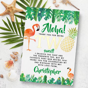 Tropischer Sommer Strand Luau Jungen 2. Geburtstag Folieneinladung