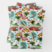 Tropischer Sommer-Surfer Kombi Van Adventure Geschenkpapier Set (Beispiel)