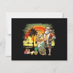 Tropischer Sommer Surfing Santa Claus 6er-Pack Chr Magneteinladung