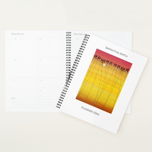 Tropischer Sommer und Silhouette Kokospalmen Planer (Anzeige)