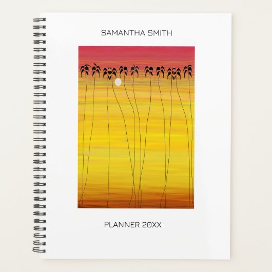 Tropischer Sommer und Silhouette Kokospalmen Planer (Vorderseite)