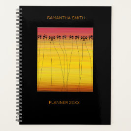 Tropischer Sommer und Silhouette Kokospalmen Planer