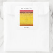 Tropischer Sommer und Silhouette Kokospalmen Quadratischer Aufkleber (Tasche)