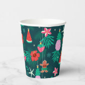 Tropischer Sommer Weihnachtsfeiertage im Sommer Pappbecher (Rechts)