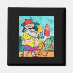 Tropischer Sommer Weihnachtsmann Lustiger Hawaiian Magnet