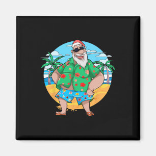 Tropischer Sommer Weihnachtsmann Palmen Weihnachte Magnet