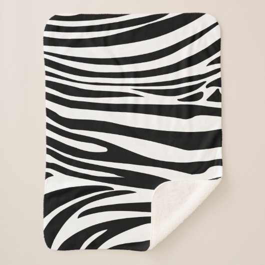 Tropischer Sommer Zebra Streifen Trendmuster Sherpadecke (Vorderseite)