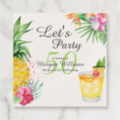 Tropischer Sommercocktail 50. Geburtstagsparty Geschenkanhänger (Rückseite)