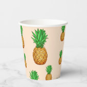 TROPISCHER SOMMERFRÜCHTE Ananas Slice trendy Patt Pappbecher (Vorderseite)