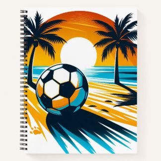 Tropischer Sommerfußball Retro-Strandfußball Sonne Notizblock