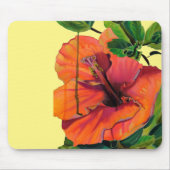 Tropischer Sommerorange-Hibiskus Mousepad (Vorne)
