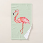 Tropischer Sommerrosa Flamingo-Name des Mädchens Badhandtuch Set (Handtuch)