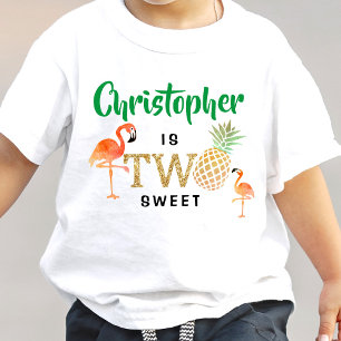Tropischer Sommerstrand Luau Jungen 2. Geburtstag Kleinkind T-shirt