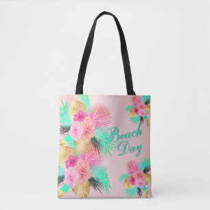 Tropischer Sommerstrand Palmen Vibrant Tasche