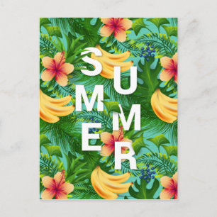 Tropischer Sommertext über den Hintergrund der Ban Postkarte