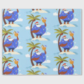 Tropischer Sommerurlaub schwarzer Santa Geschenkpapier (Flach)